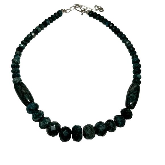 Jay King Graduated Teal Apatite Bead 18" Necklace Sterling Clasp - Picture 5 of 8